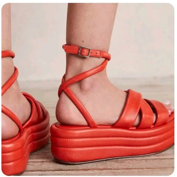 NWOT Free People Harper
Flatform Chunky Pink Platform
Sandals - Picture 6 of 6